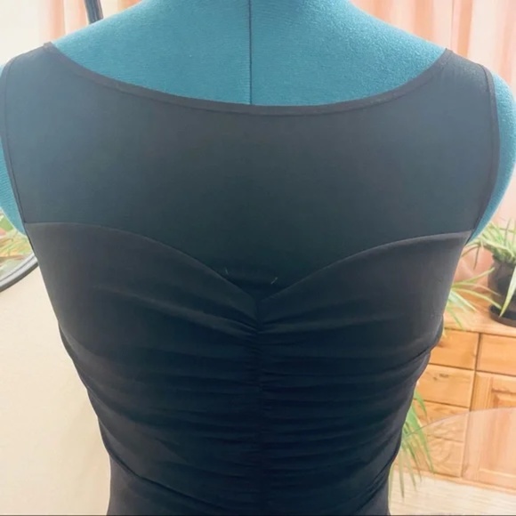 Chiara Boni La Petite Robe rouched black mesh neckline gown 38 - Picture 6 of 11